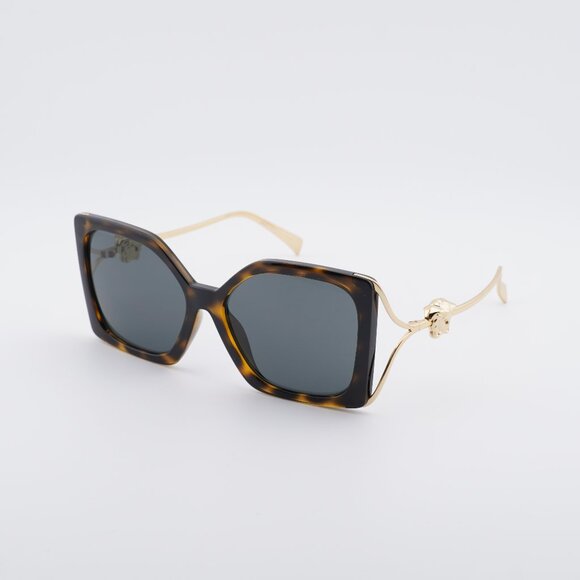 Versace VE4502U 108/87 Sunglasses Havana/Gold Square Frame, Grey Lenses - Picture 1 of 9